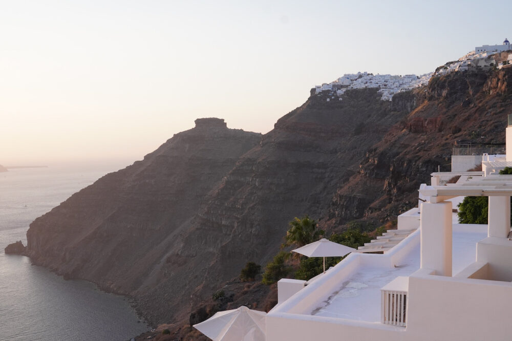 Caldera View from Agali Houses in Santorini Greece 