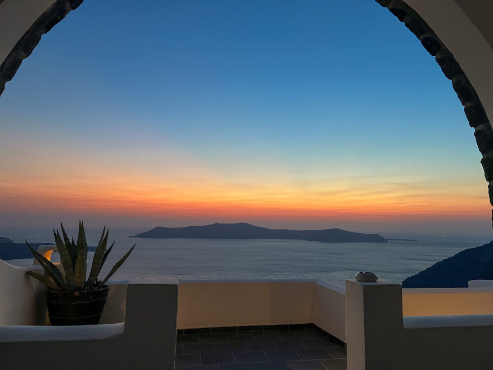 Sunset in Santorini Greece